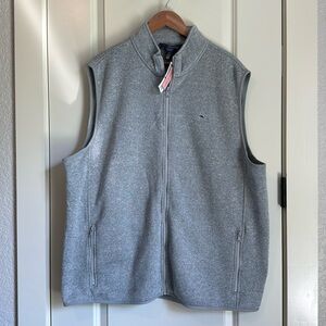 NWT Vineyard Vines sweater fleece full zip vest - gray heather
